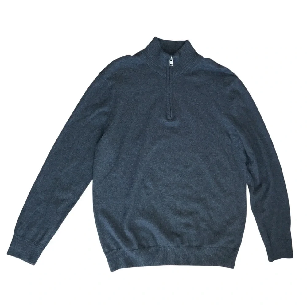 Hawker Rye Cotton Cashmere 1/4 Zip‎ Pullover Sweater SZ: Medium